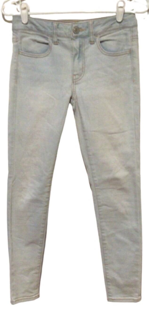 American Eagle White Washed Denim Super Stretch Jeggings Women’s Size 2 Short